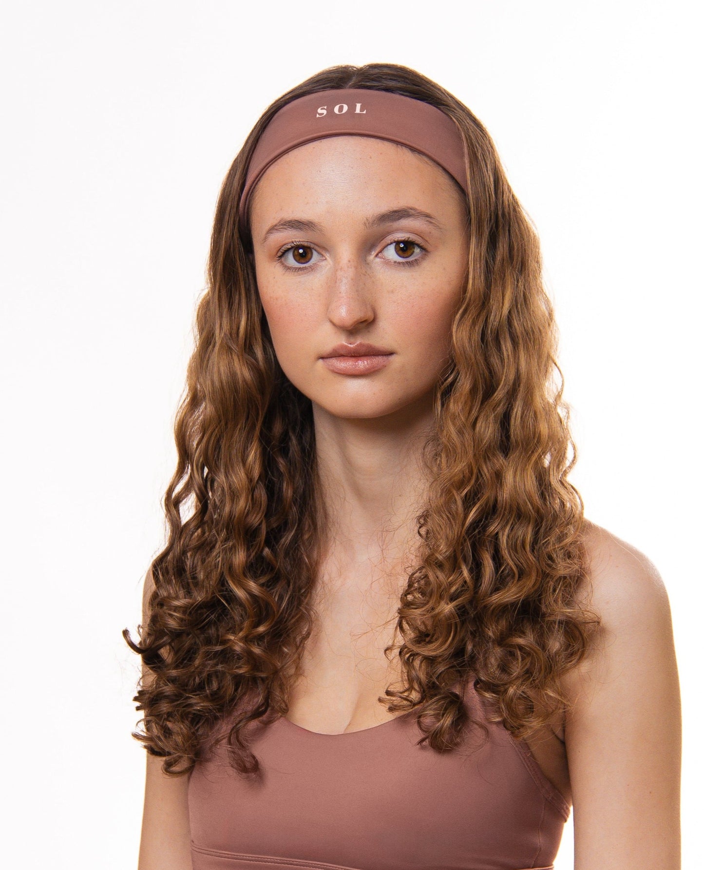 Burnt blush working out, training headband