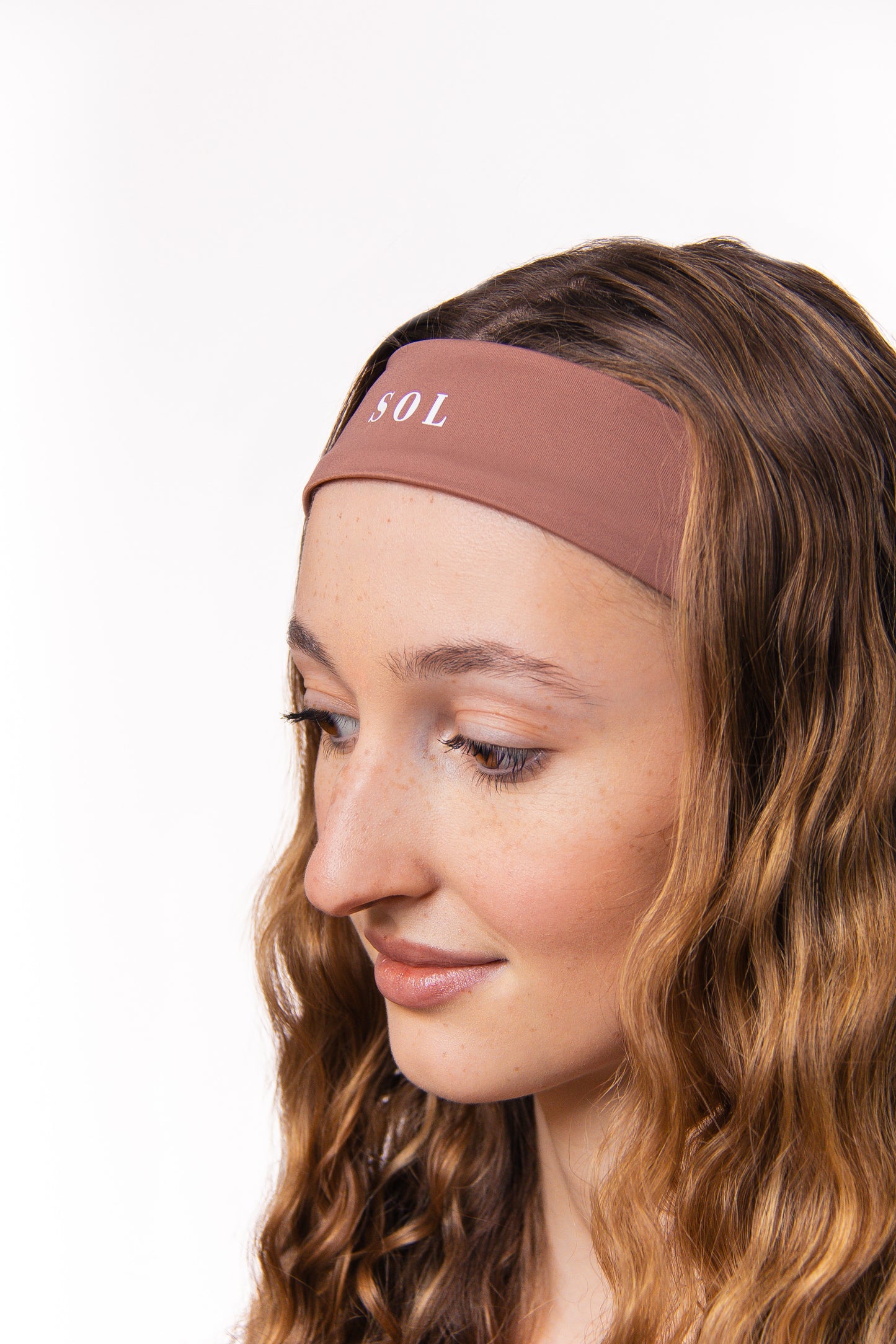 Burnt blush working out, training headband